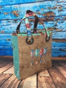 A bag with an arrow design on it