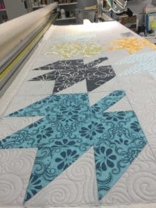 A quilt being made with the machine.