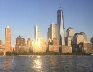 A view of the city skyline from across the water.