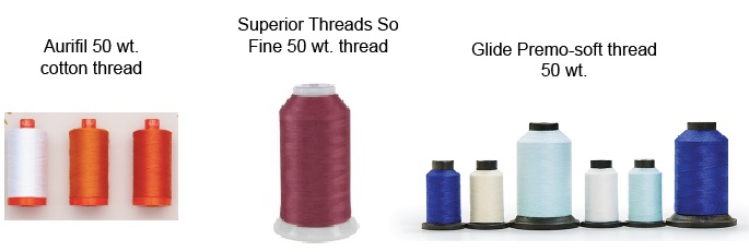 A picture of different types of thread.