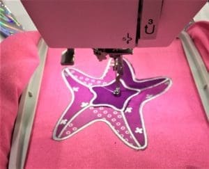 A pink bag with a star on it