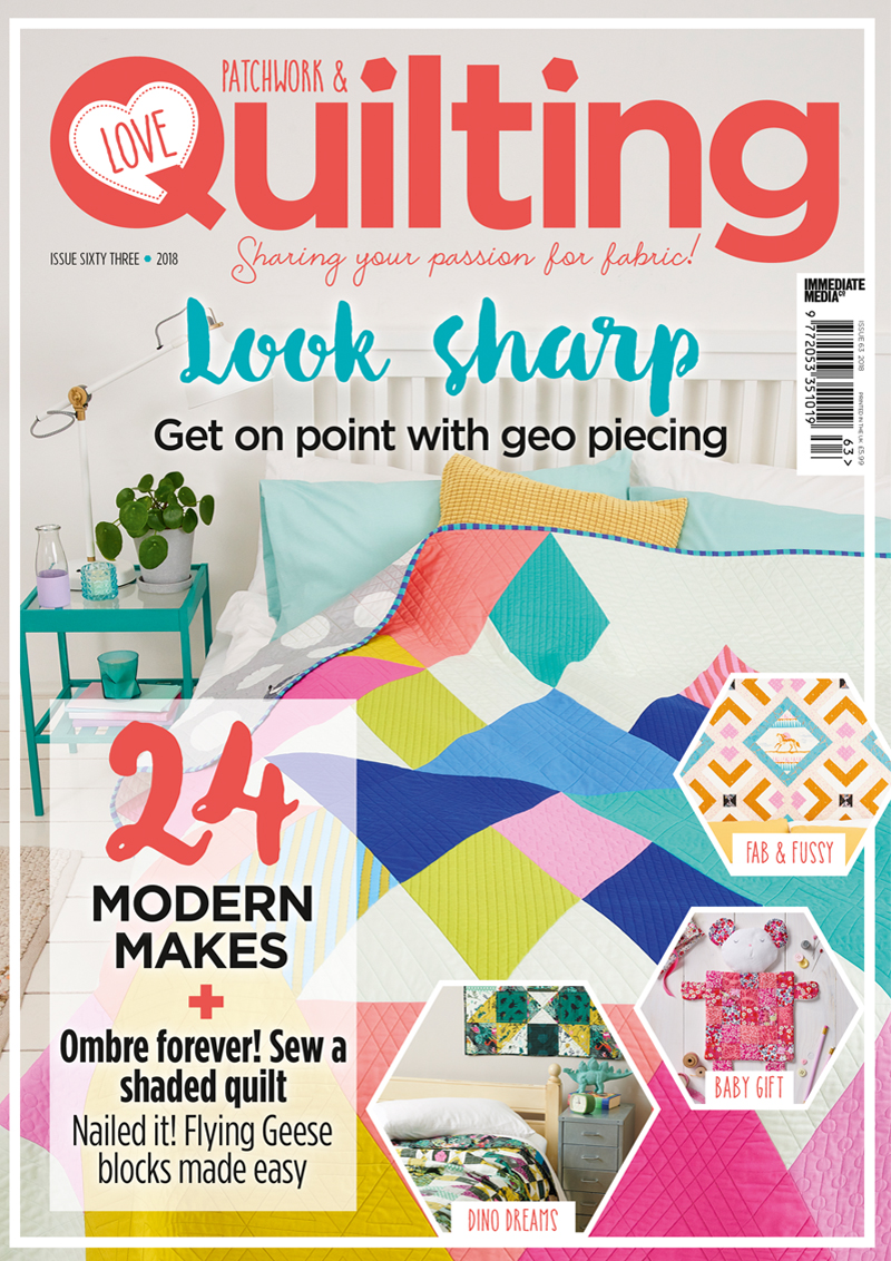 LPQ Issue 63 Cover A magazine cover with some quilt designs on it