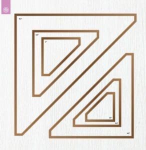 A square with two triangles in it