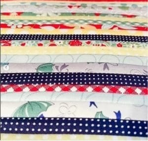 A close up of some fabric pieces