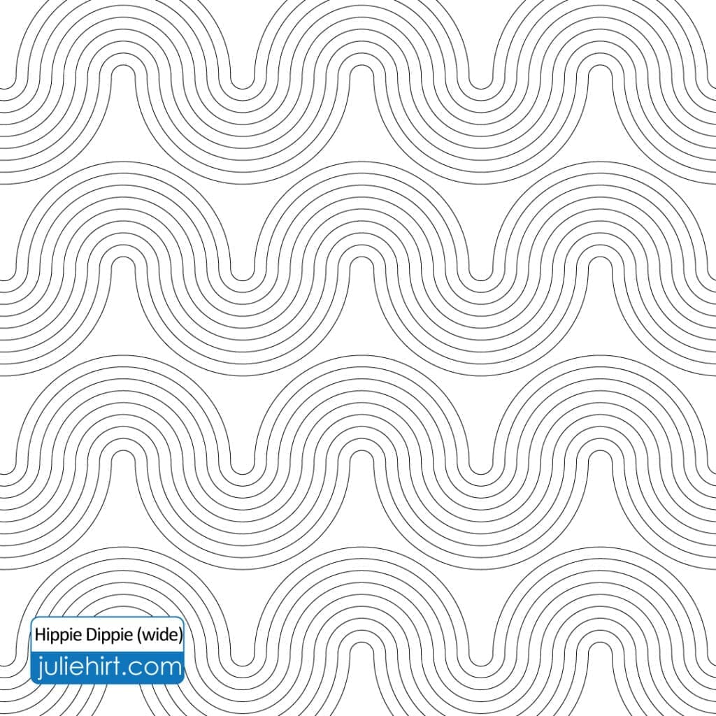 Abstract wavy black lines forming a repetitive pattern on white background.