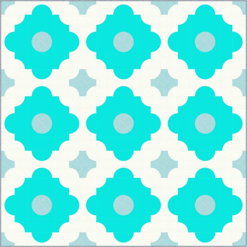 A pattern of blue and white flowers.
