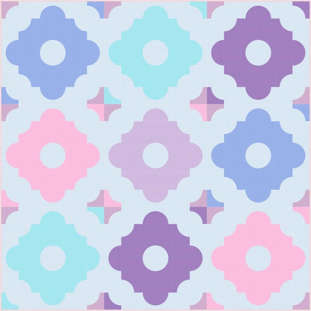 A pattern of different colors on a light blue background.