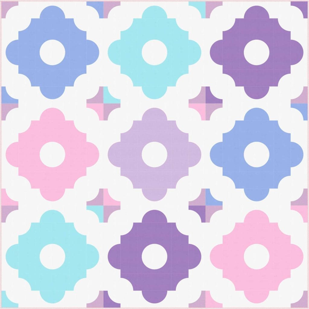 A pattern of different colors and shapes.