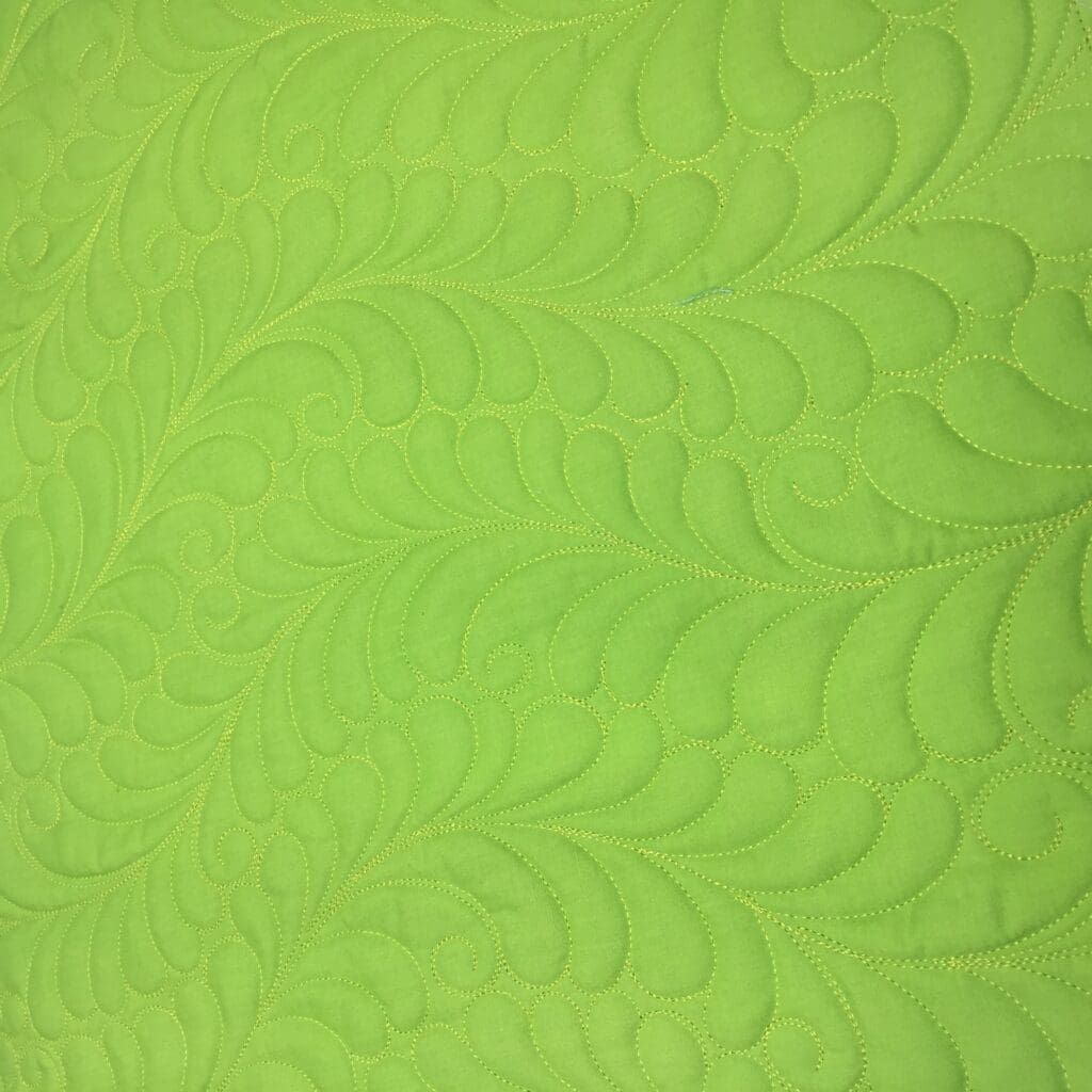 A close up of the green fabric