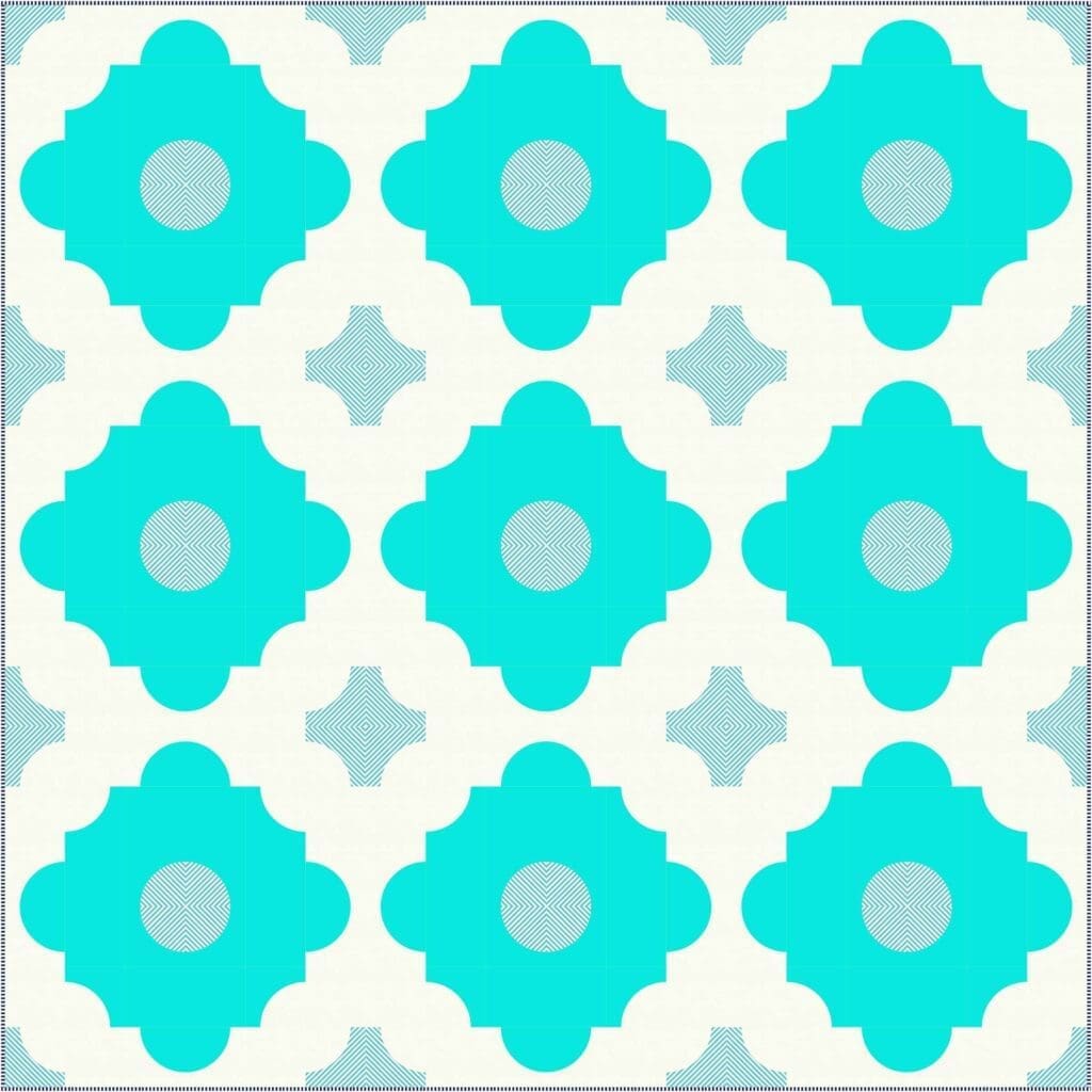 A pattern of blue and white flowers.
