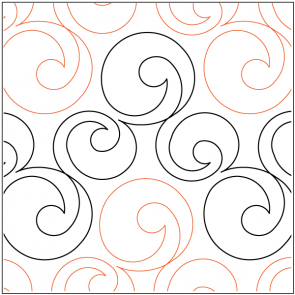 A pattern of swirls on a white background.