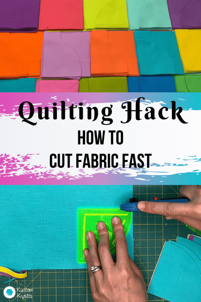 A person using a cutting machine to cut fabric.
