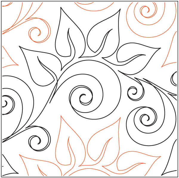 A close up of leaves and swirls on a white background