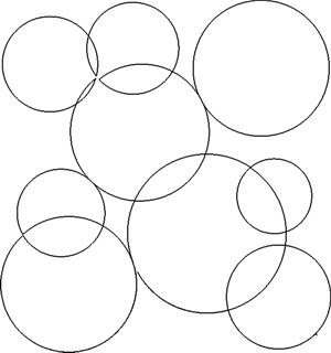 A group of circles that are in the shape of a circle.