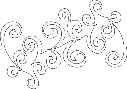 A black and white image of swirls on the side of a wall.