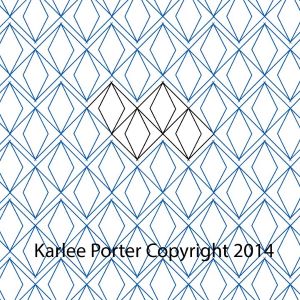 A white background with blue and black diamond pattern.