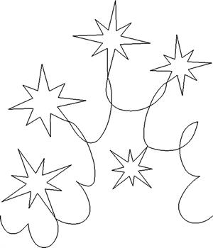 A bunch of stars are drawn on the wall