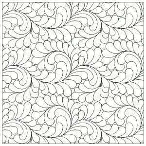 A black and white image of a quilt pattern.