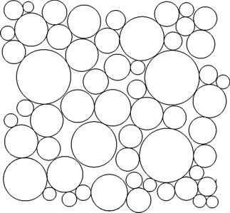 A group of circles that are in the shape of a square.