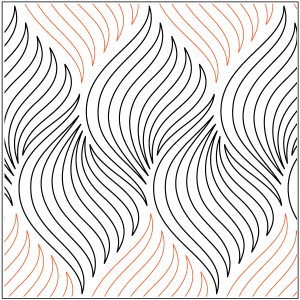 A pattern of wavy lines with an orange background.