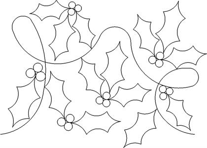 A black and white image of holly leaves.