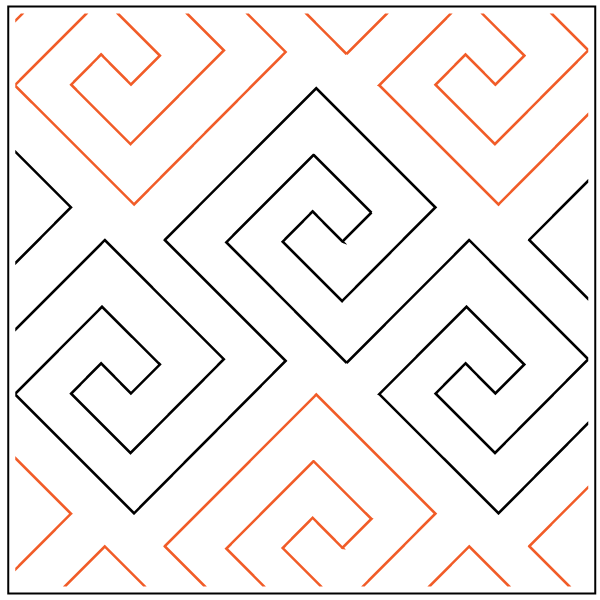 A pattern of an orange and white design.