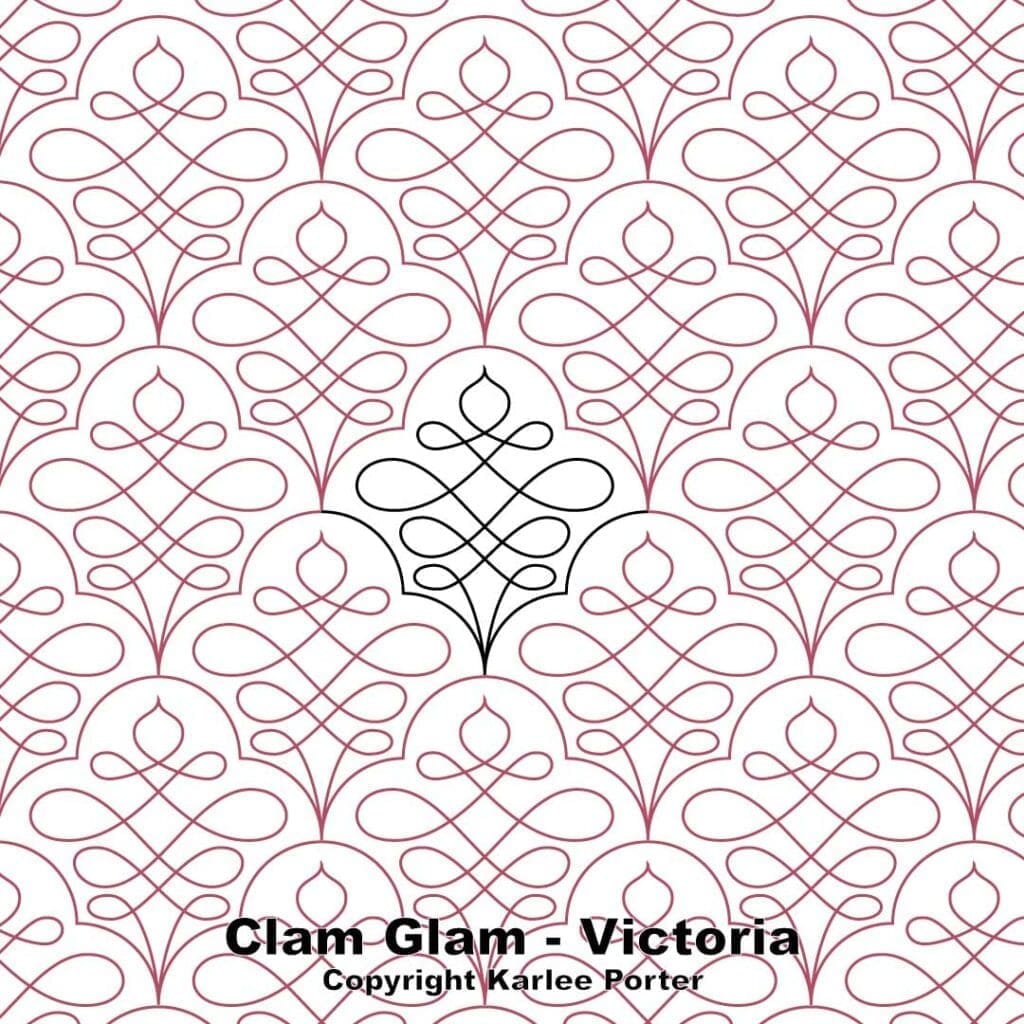 A pattern of clams in the shape of a heart.