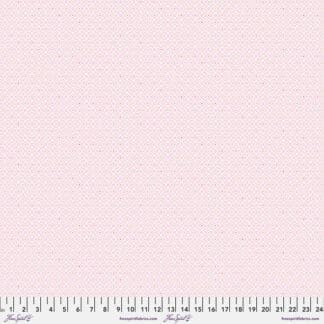 A light pink background with small white dots.