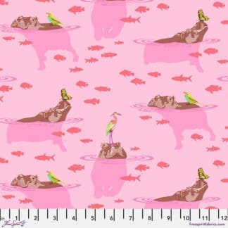 A pink background with cats and birds on it.