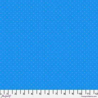 A blue background with small white dots.