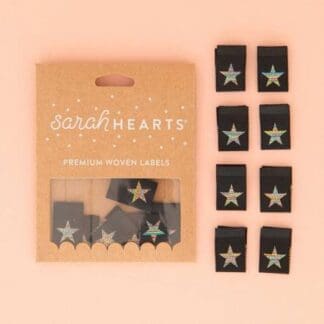 metallic star label