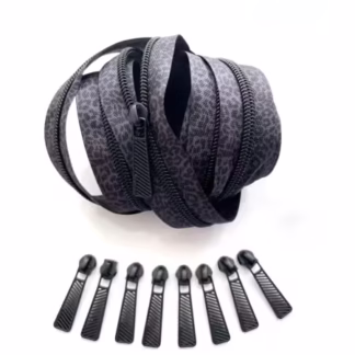 Gray and Black Leopard Zipper Pack 3yd